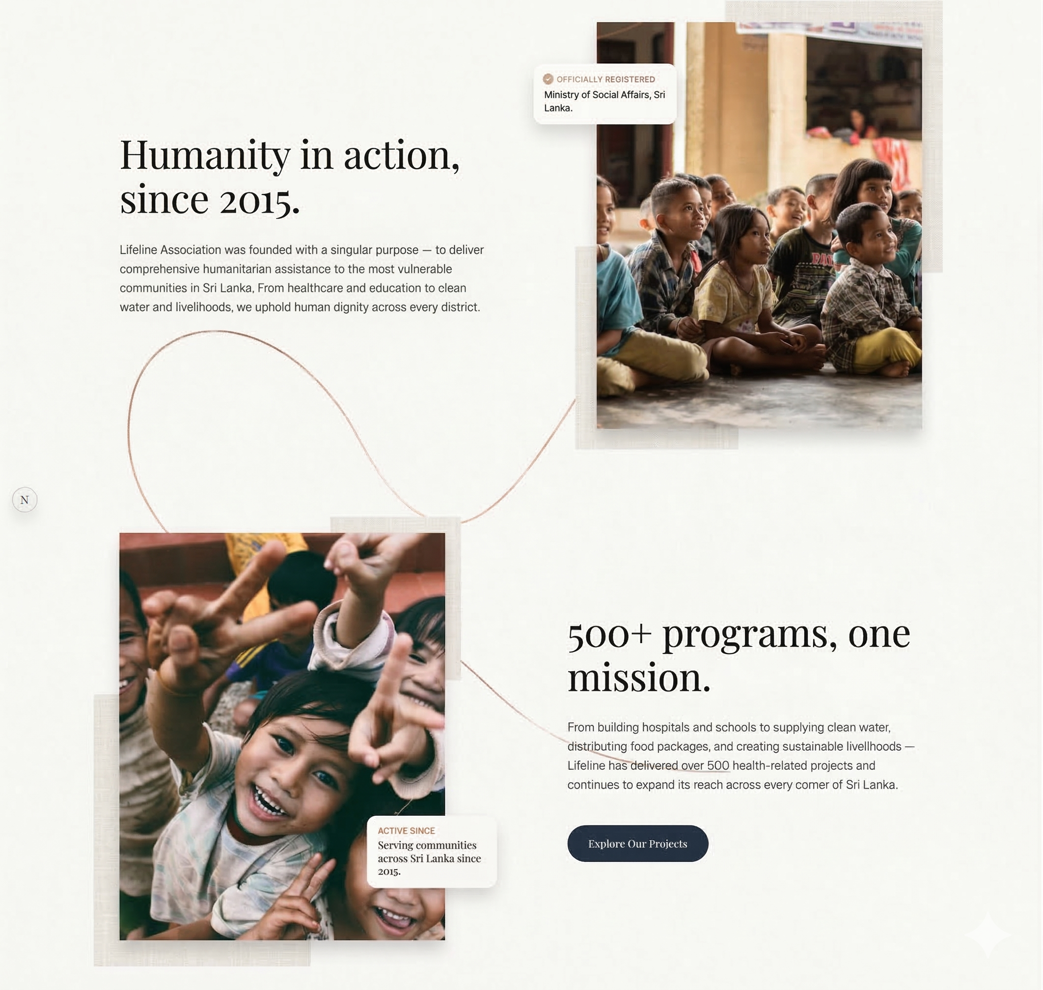 Lifeline Association humanitarian work in Sri Lanka