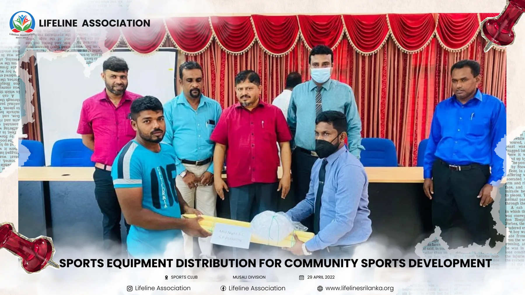 A sports jersey being presented to a community player