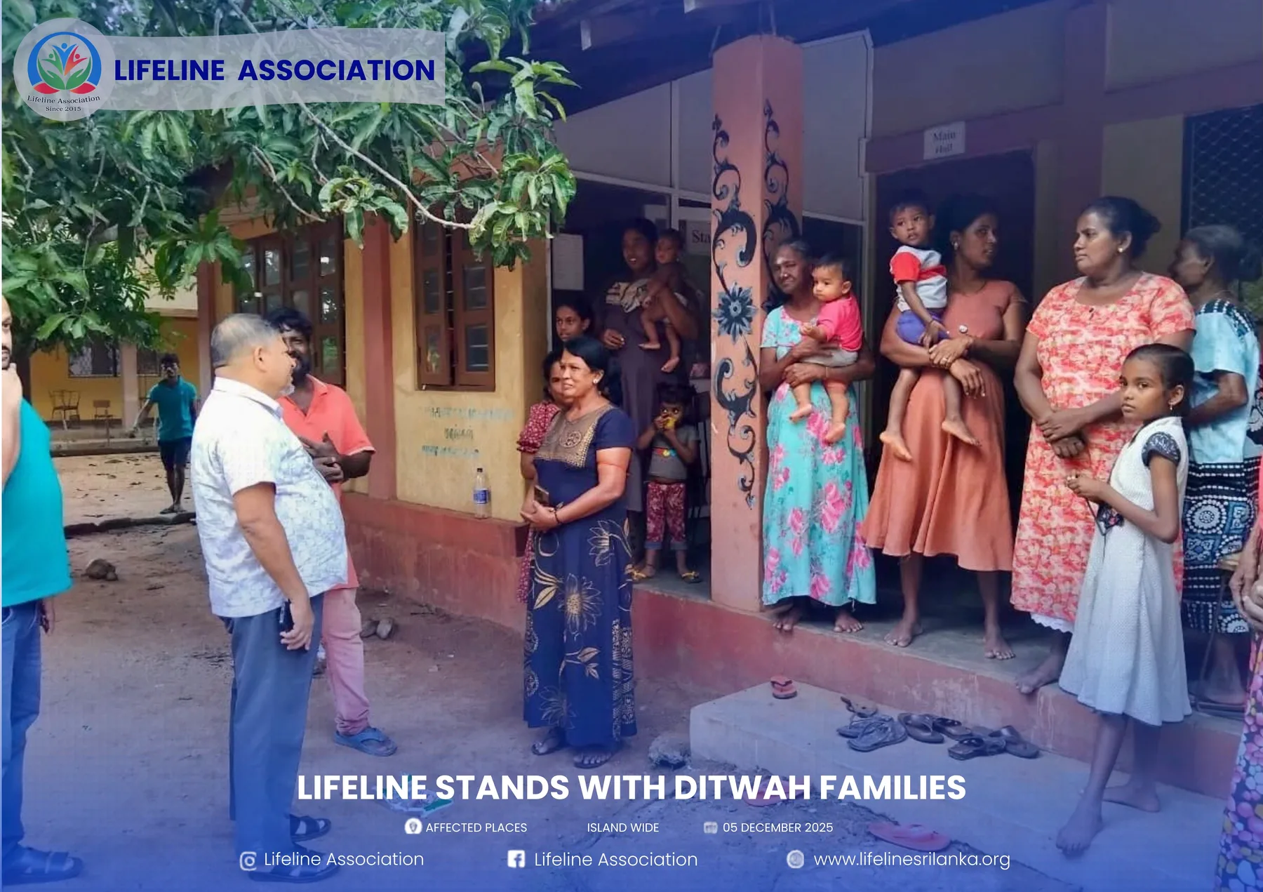Lifeline representatives meeting residents outside their homes