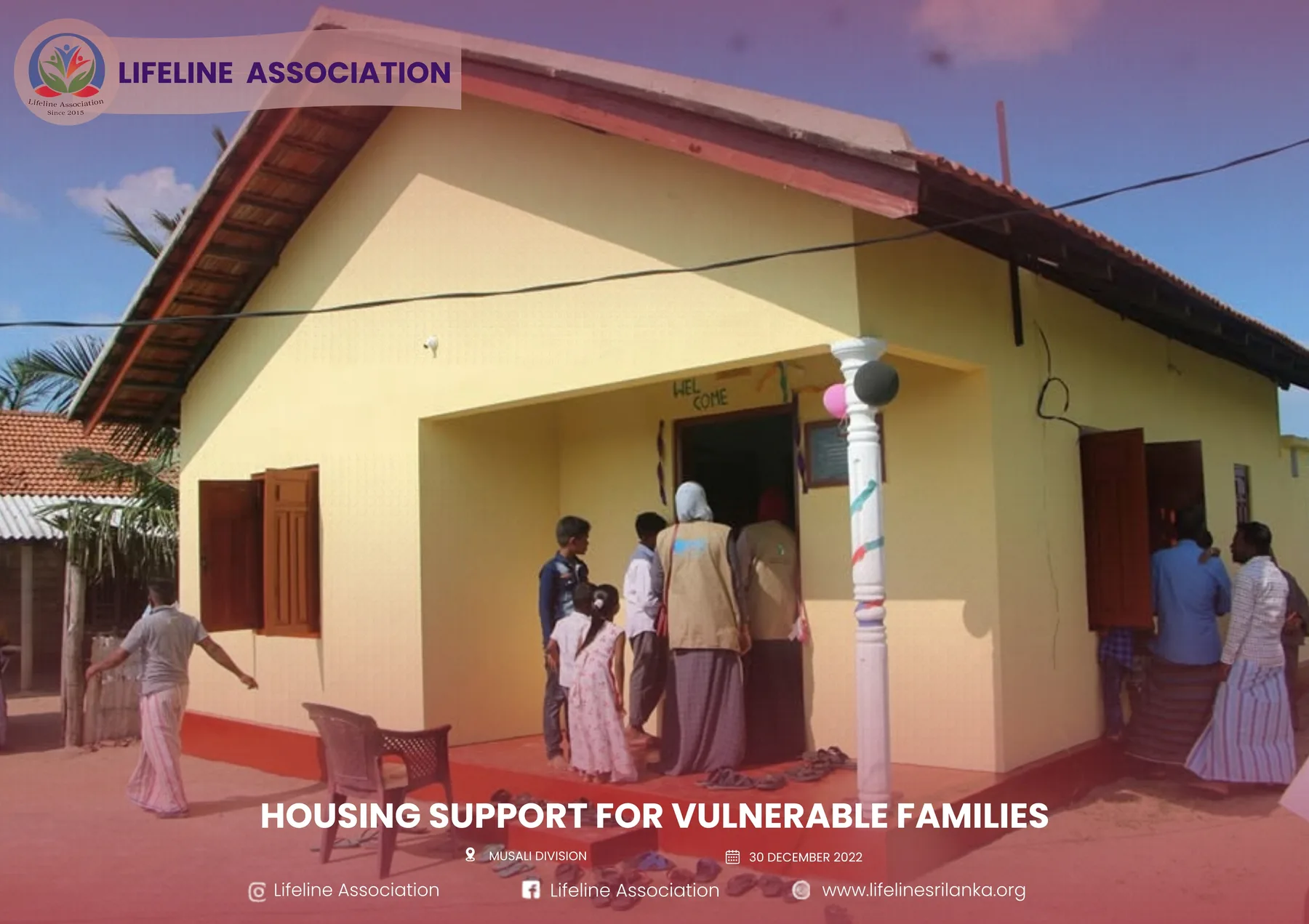 The completed house provided through the vulnerable-family housing project