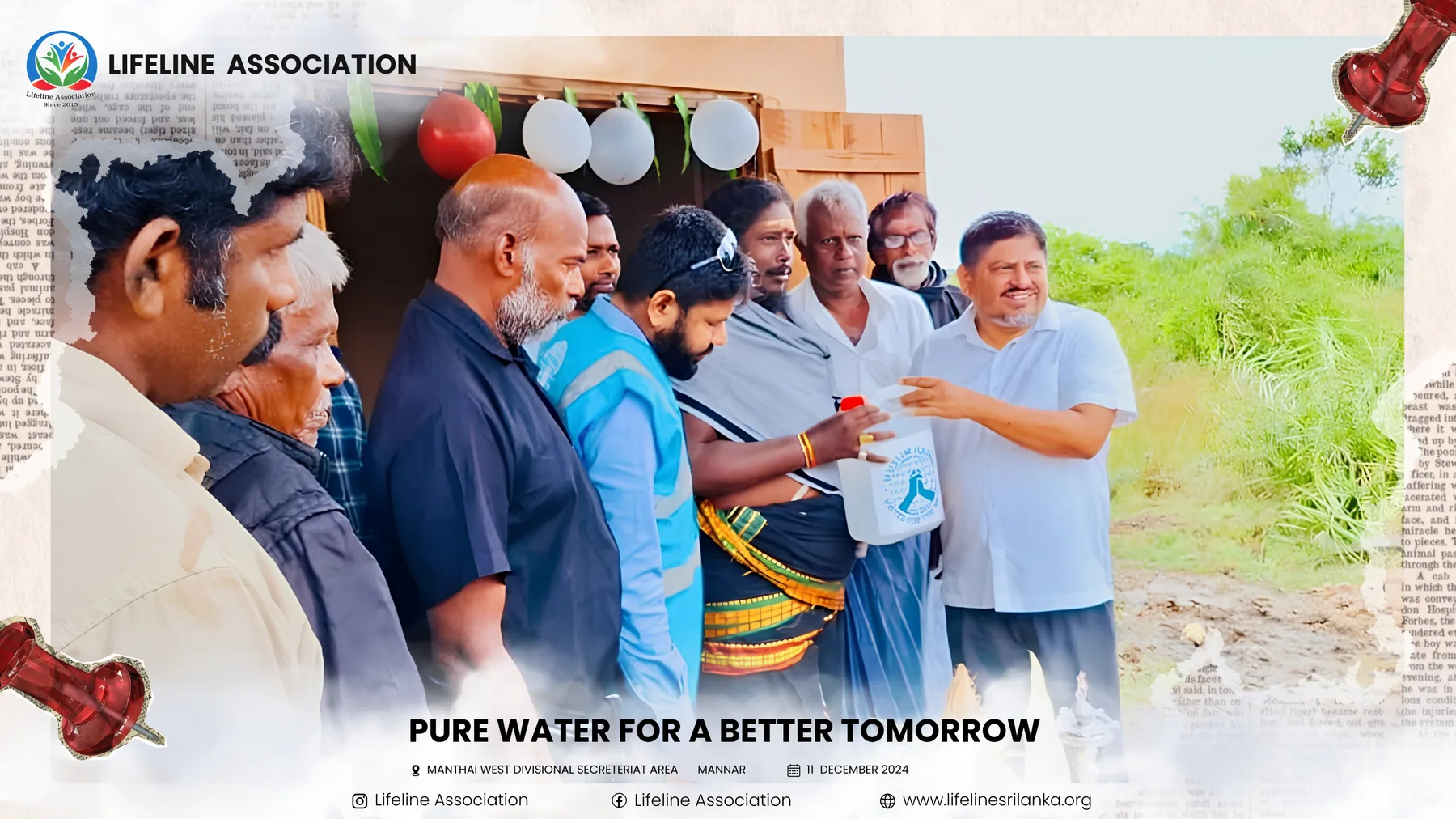 Community representatives gathered at the water project site