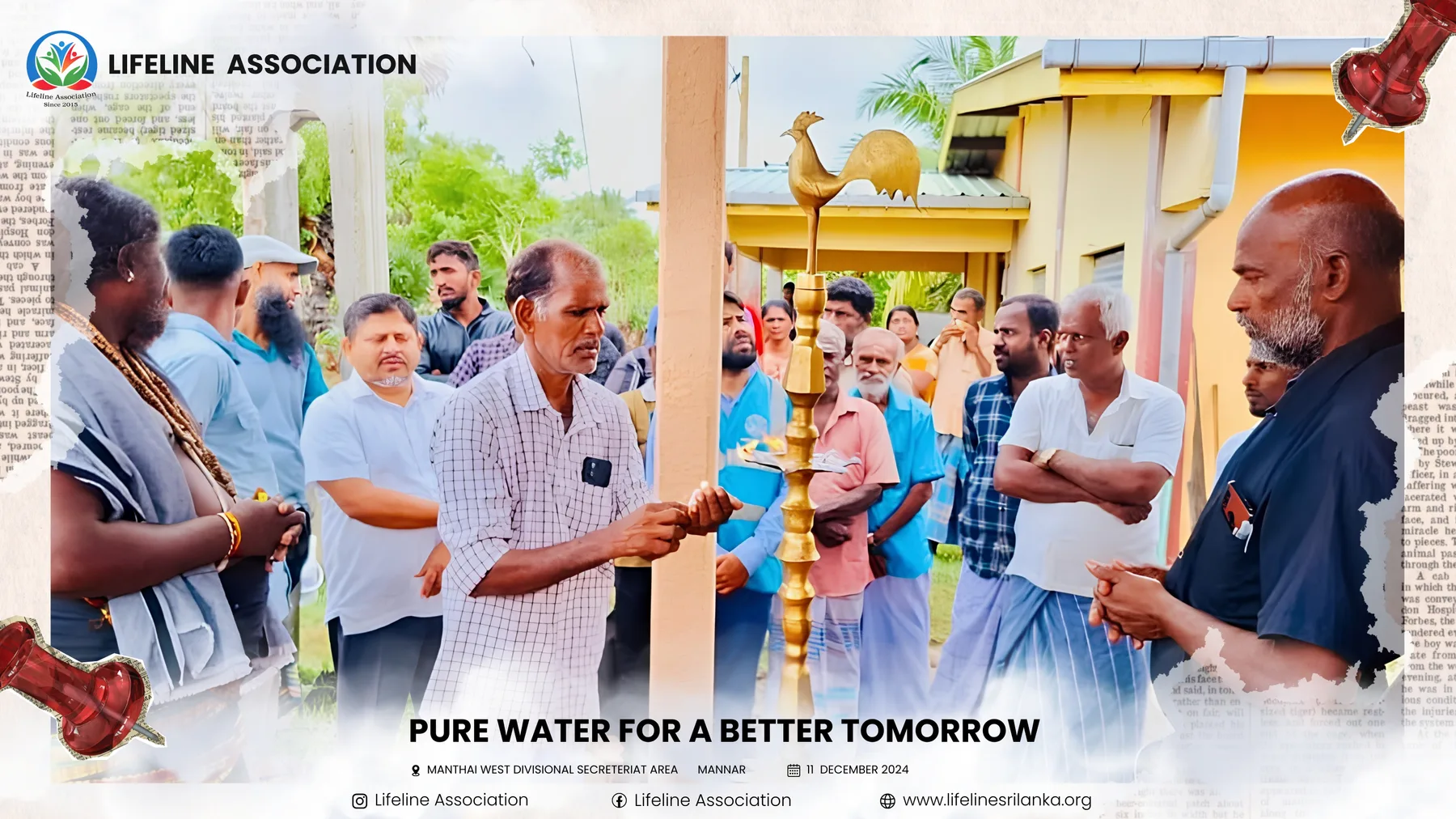 Community members inspecting the water installation