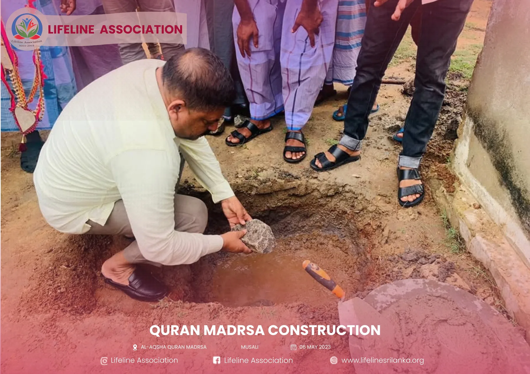 The foundation ceremony for the Quran madrasa construction