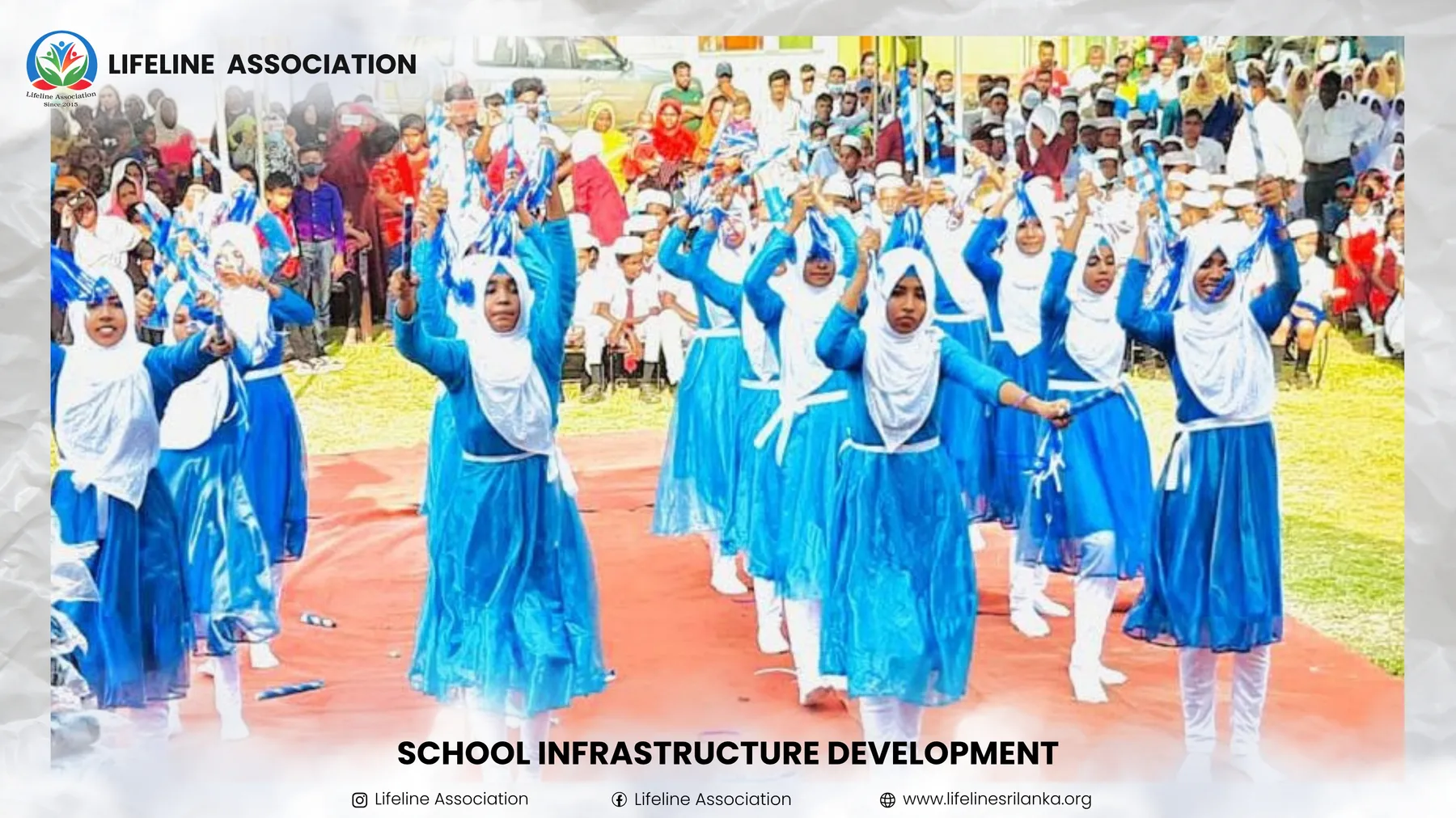 Students performing at the school infrastructure opening