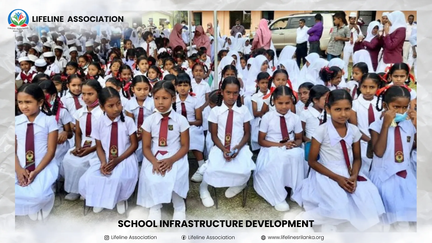 A group of schoolchildren assembled during the opening event
