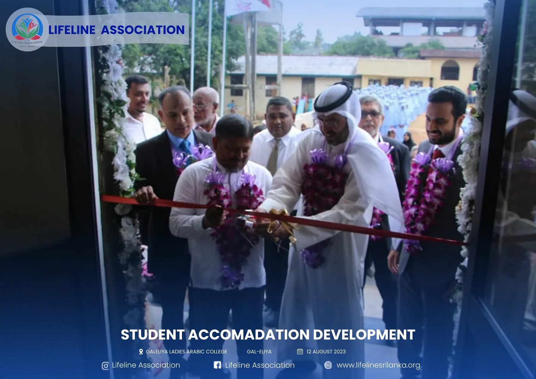 A ribbon being cut at the opening of the student accommodation