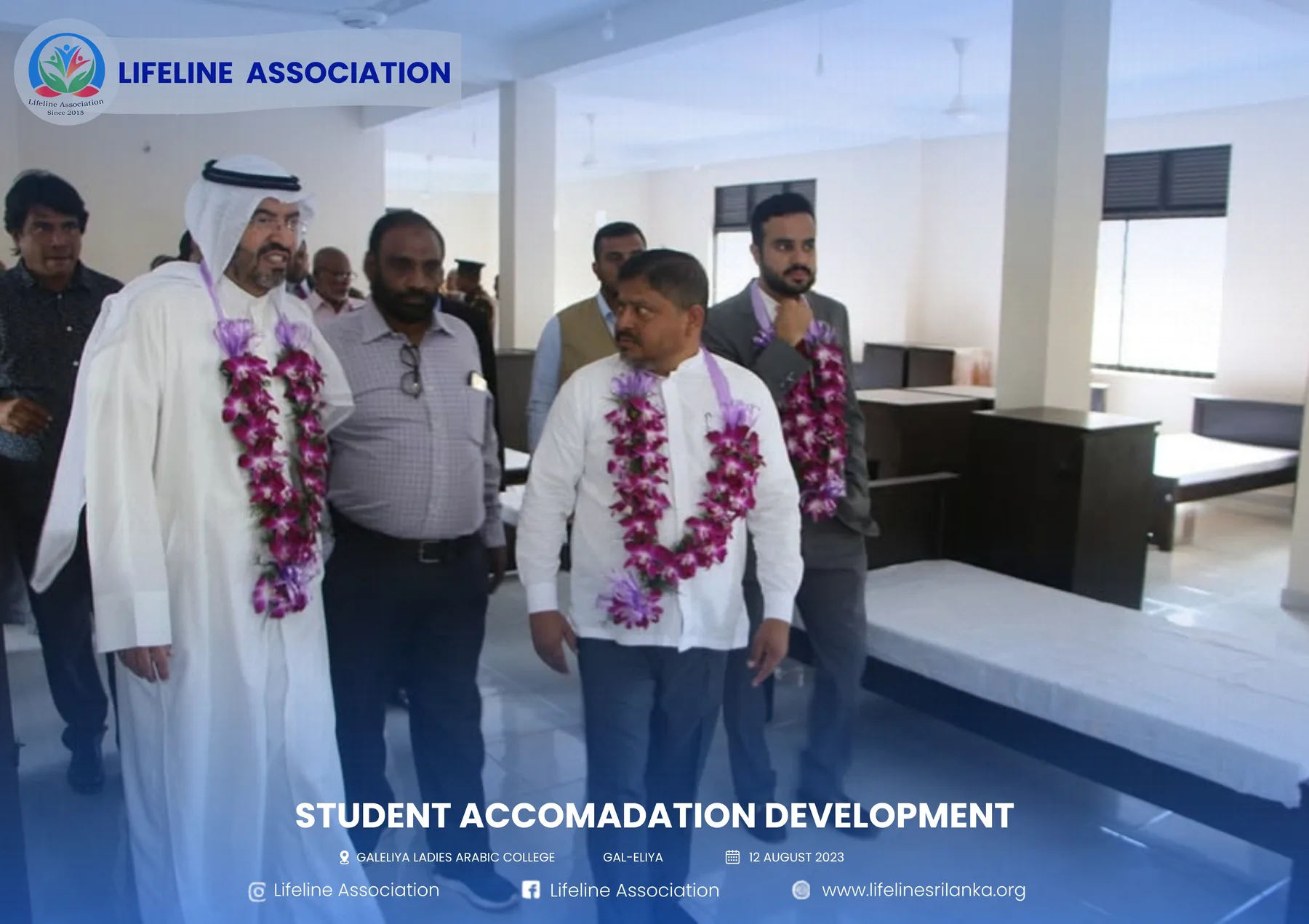 Representatives viewing the accommodation facilities indoors